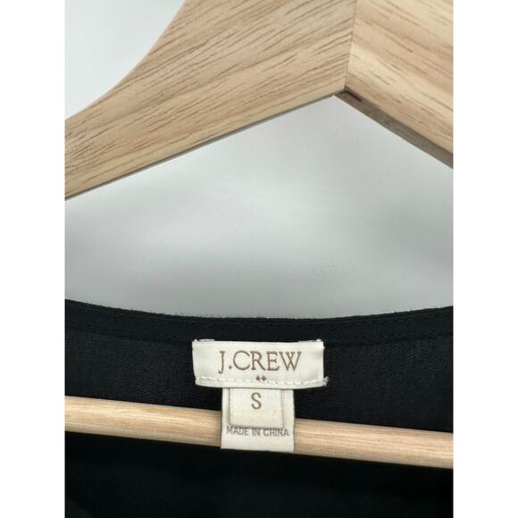 J.Crew Factory Top Women SMALL Black Long Sleeve Button Cuff Viscose Blouse - Picture 5 of 8